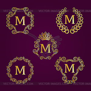 Monogram Логотипы Set - векторный клипарт