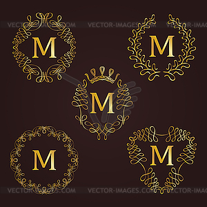 Monogram Логотипы Set - изображение в векторе