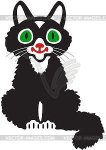 Black kitten - vector image