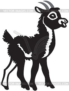Little black goat - vector clip art