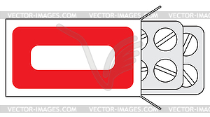 Tablets in package - vector image