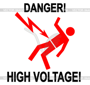 Danger High Voltage - vector clipart