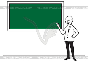 Teacher at school board - stock vector clipart