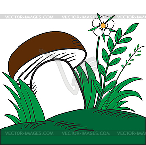 Large white mushroom - vector clipart / vector image