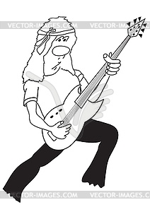 Musician with guitar - vector image