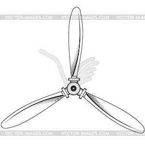 Propeller with three blades - vector clipart