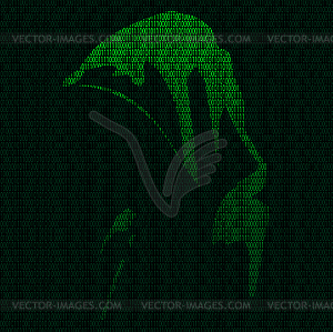 Силуэт хакера - векторный дизайн