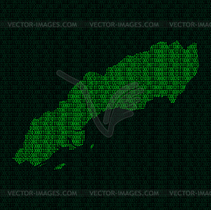Silhouette of Sweden of binary digits - vector clip art