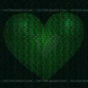 Imaginative cyber heart - vector clipart