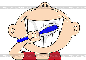 boy brushing teeth cartoon