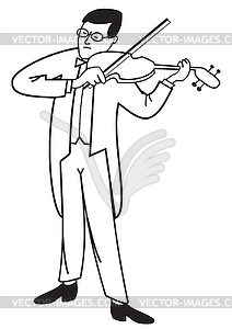 Contour of violinist - vector image