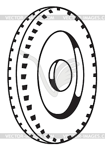 Contour of wheel - vector image