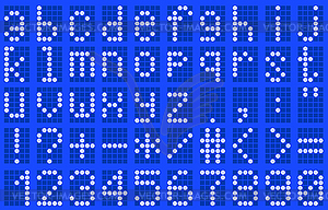 Lowercase alphabet digital LCD indicator - vector clip art