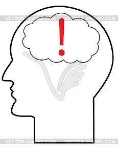 Contour of human head - vector clipart