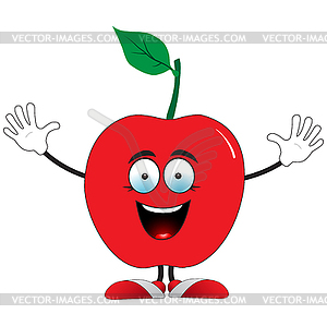 Smiling red apple - vector image