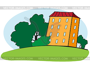 Multi storey house - vector image