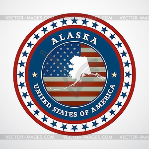 Vintage label Alaska - vector image