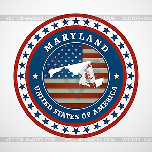 Vintage label Maryland - vector clip art