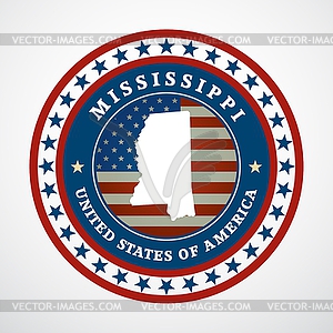 Vintage label Mississippi - vector clip art