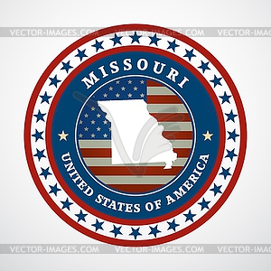 Vintage label Missouri - vector clipart