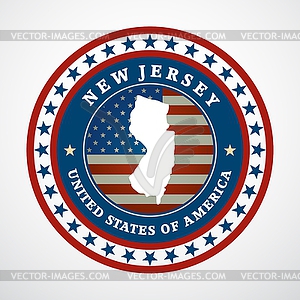 Vintage label New Jersey - vector EPS clipart