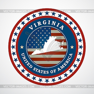 Vintage label Virginia - vector image