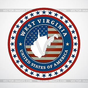 Vintage label West Virginia - vector clipart