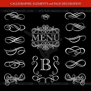 CALLIGRAPHIC ELEMENTS and PAGE DECORATION - vector image