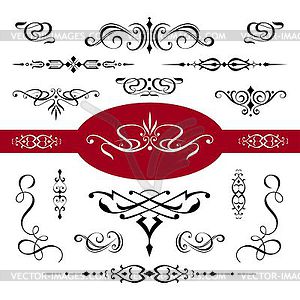 CALLIGRAPHIC ELEMENTS and PAGE DECORATION - vector image