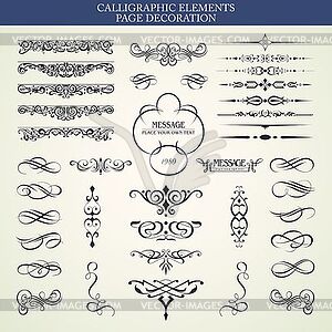 CALLIGRAPHIC ELEMENTS and PAGE DECORATION - vector image