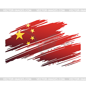 Flag China in form traces brush - royalty-free vector image