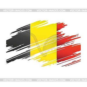 Флаг Бельгии в виде следов кисти - векторное изображение EPS