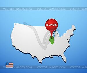 Illinois - vector clipart