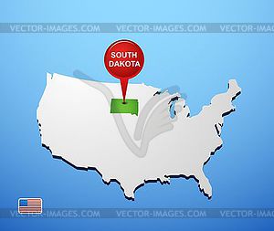 Южная Дакота - изображение в векторе