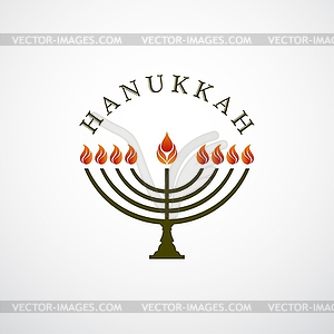Happy Hanukkah - color vector clipart