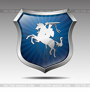 Arms with knight on horse - vector clip art