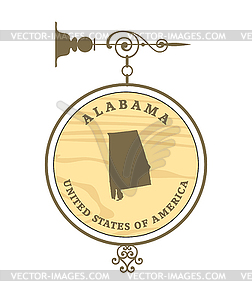 Vintage label Alabama - vector clipart