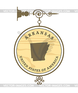Vintage label Arkansas - vector clipart