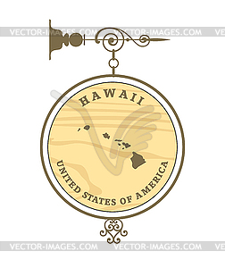 Vintage label Hawaii - vector clipart