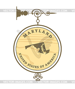 Vintage label Maryland - vector clip art