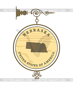 Vintage label Nebraska - vector clipart