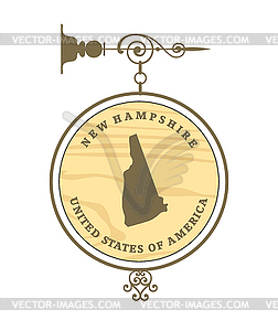 Vintage label New Hampshire - vector image