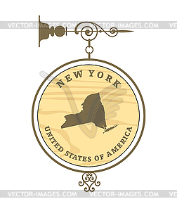 Vintage label New York - vector image