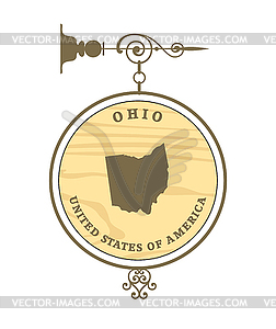 Vintage label Ohio - vector image