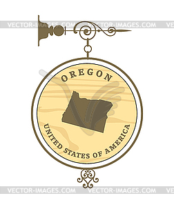 Vintage label Oregon - vector clipart