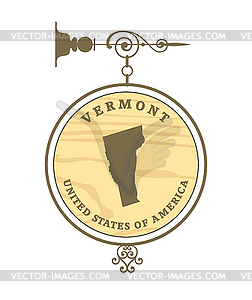 Vintage label Vermont - royalty-free vector image