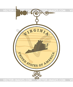 Vintage label Virginia - vector clip art