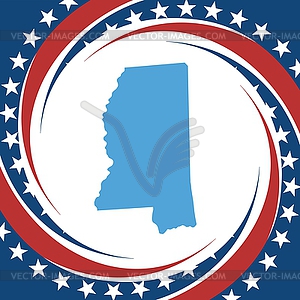 Vintage label Mississippi - vector image