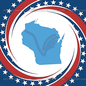 Vintage label Wisconsin - vector image