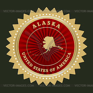Star label Alaska - vector image